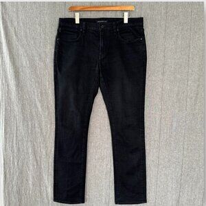 John Varvatos Bowery Slim Straight Fit Jeans in Jet Black Denim Size 36x32